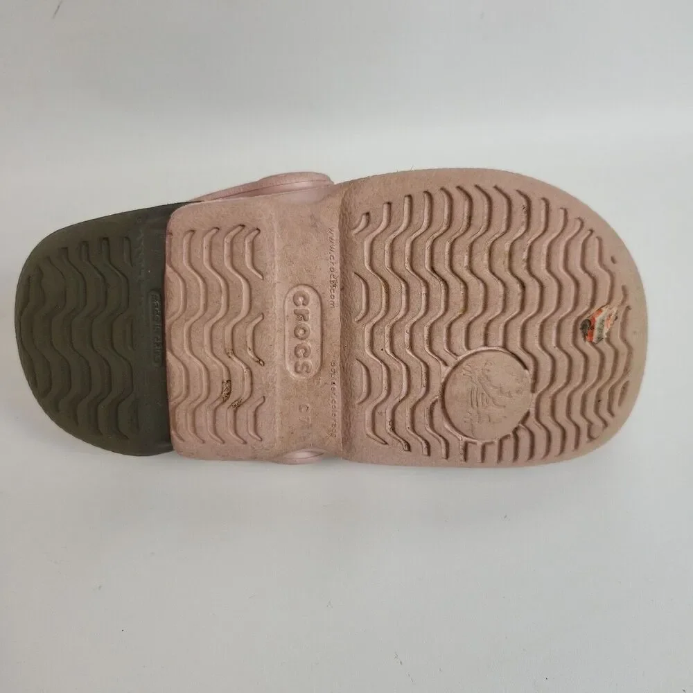 Crocs C7 Kids Youth Pink Crocband Sandals Clog Shoes Slip on C7 Classic Junior